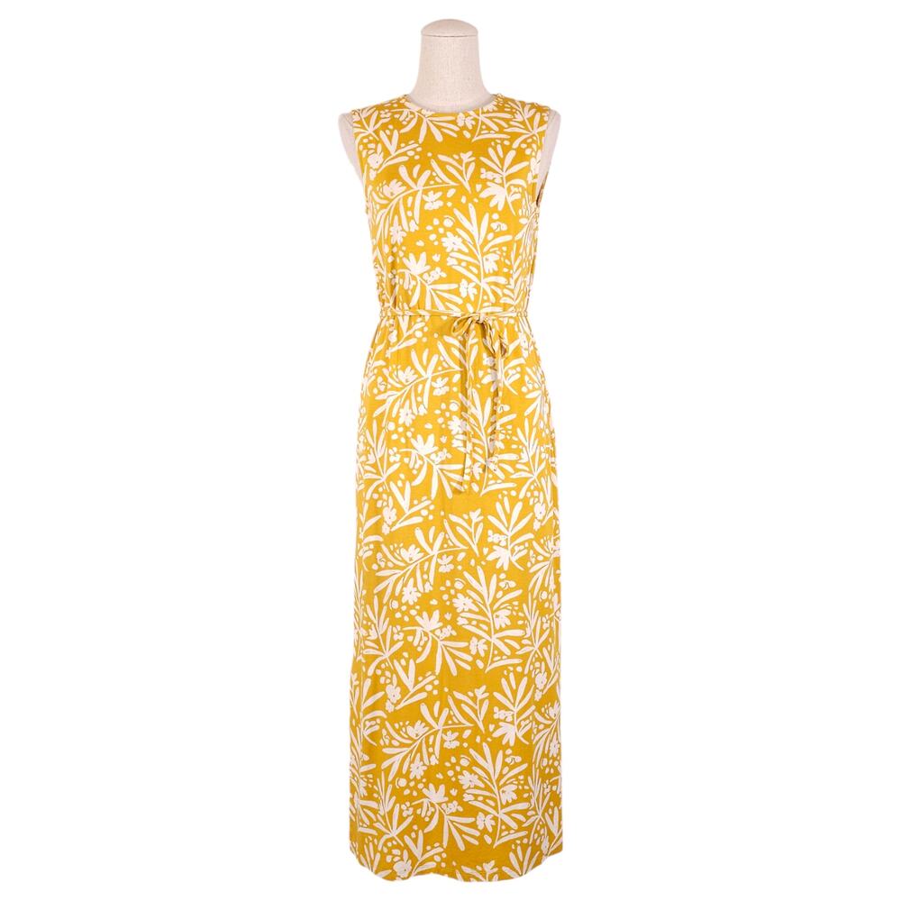 Garnet Hill Yellow Floral Dress Sz Extra Small
